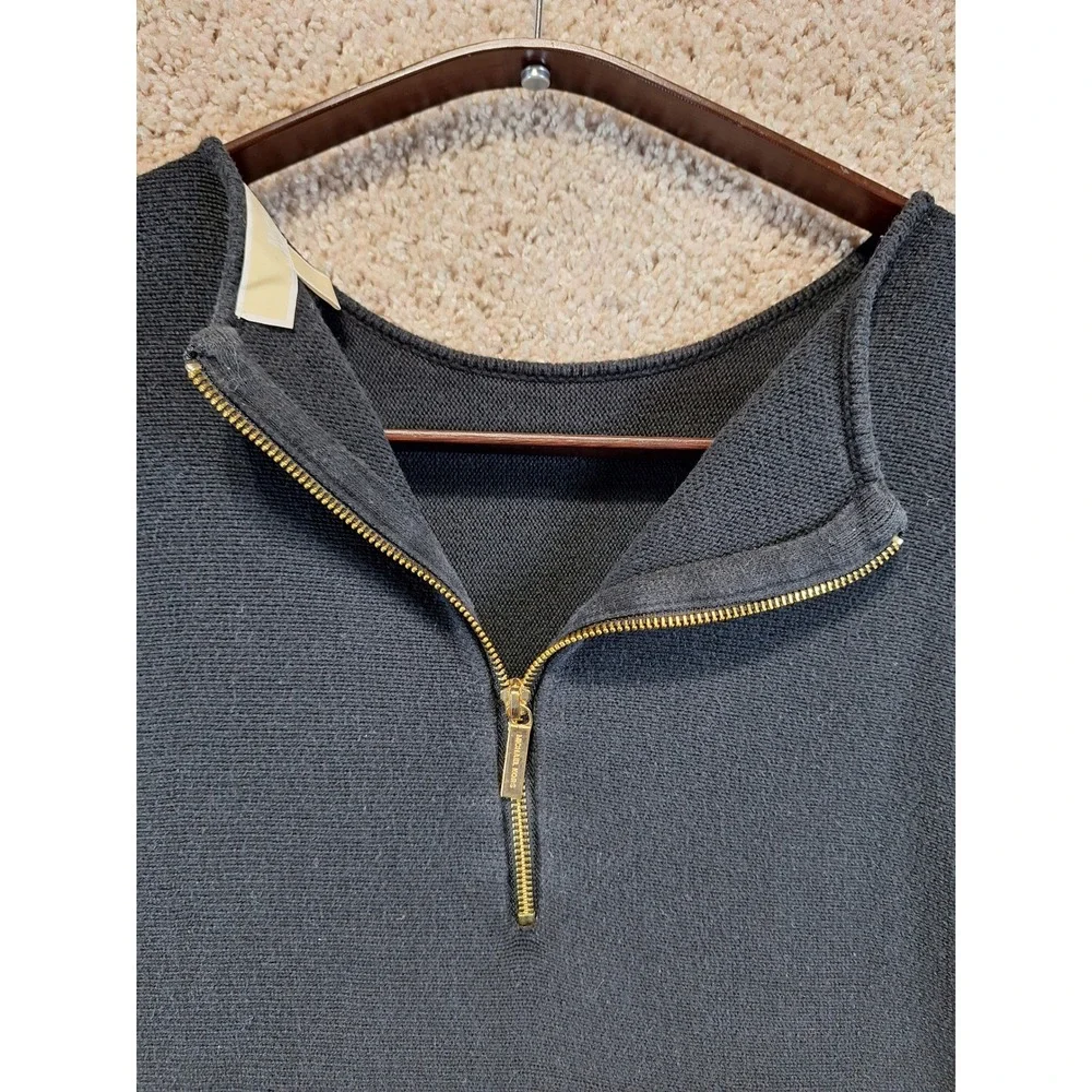 Michael Kors Sweater Womens Medium Black Back Zip Long Sleeve Knit Pullover‎ Top